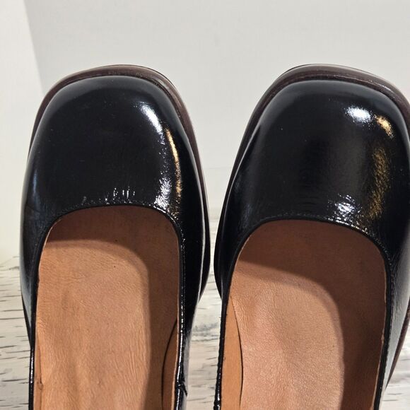 Jonak Paris Shoes 7.5 / 38 Black Leather Chunky Heeled Mary Janes Platform New - Picture 7 of 14